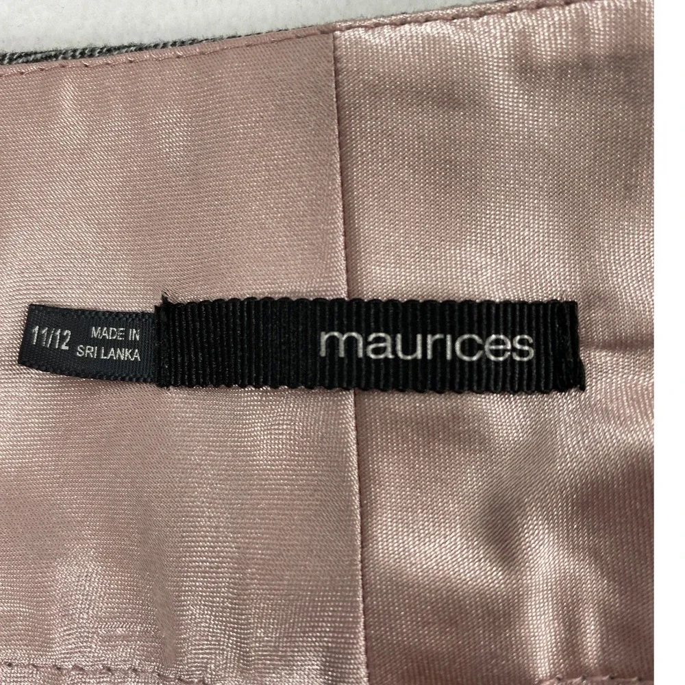 Maurices Dress Pants Womens Size 11 12 Gray Herringbone Bootcut‎ Trousers Office